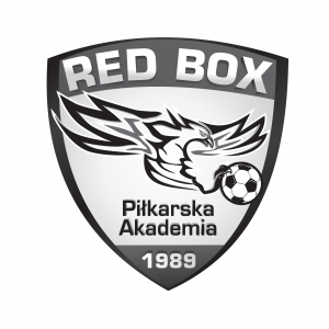 Logo RED BOX Piłkarska akademia w wersji monochromatycznej