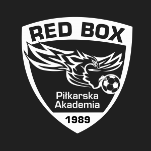 Logo RED BOX Piłkarska akademia w wersji białej